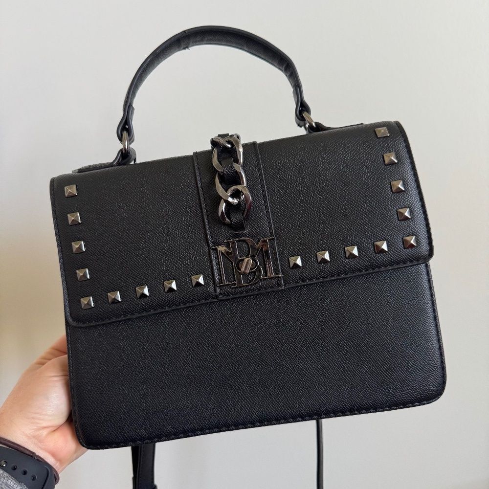 Badgley Mischa Vegan Leather Black Studded Handbag